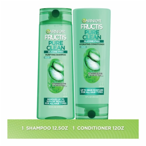 Garnier Fructis Pure Clean Purifying Shampoo and Conditioner Kit Silicone Free for All Hair Types Perspective: front