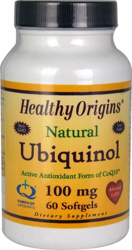 Healthy Origins Natural Ubiquinol Supplement Perspective: front