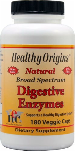 Healthy Origins  Broad Spectrum Digestive Enzymes Perspective: front