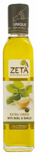 Zeta Extra Virgin With Basil & Garlic Olive Oil Perspective: front