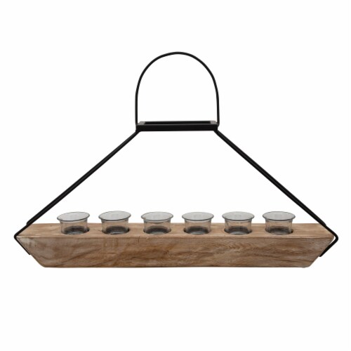 24 6Tealight Holders W/ Handle, White Wash, 1 Foods Co.