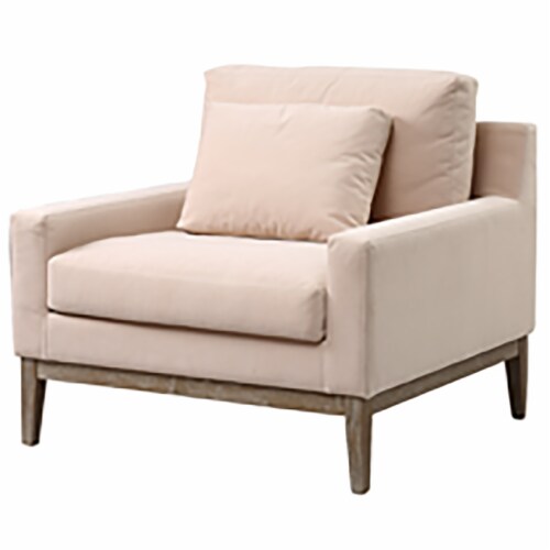 Wood, Bolstered Accent Chair, Ecru, 1 Fred Meyer