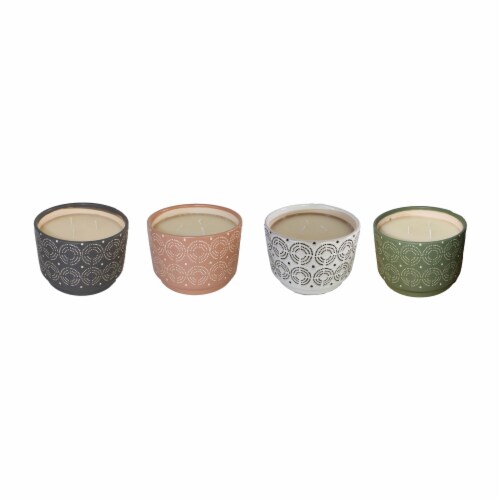 S/4 Swirls Citronella Candle, 7  Multi 27oz Perspective: front