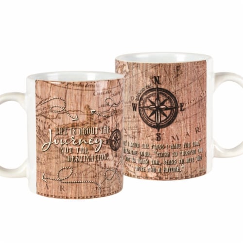 Dicksons MUG-1074 11 oz Ceramic Mug - Life is About the Journey & Jeremiah 29-11 Perspective: front