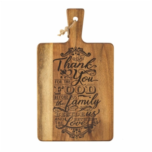 Dicksons Acacia Wood Cutting Board - Thank You for the Food Perspective: front
