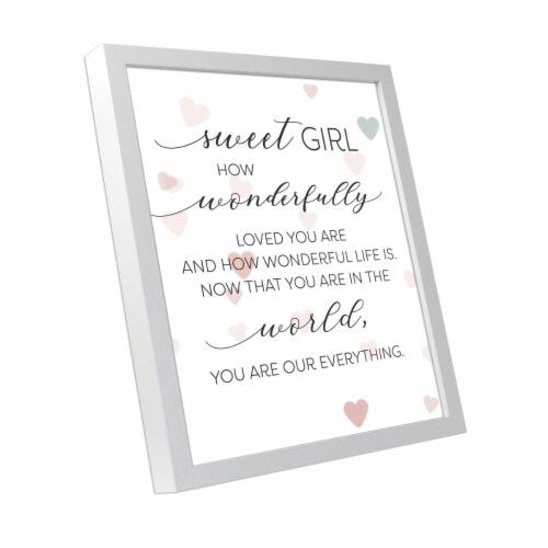 Cottage Garden EFRMWDWHT-810-4 8 x 10 in. Sweet Girl, How Wonderfully Loved Wall Decor Perspective: front