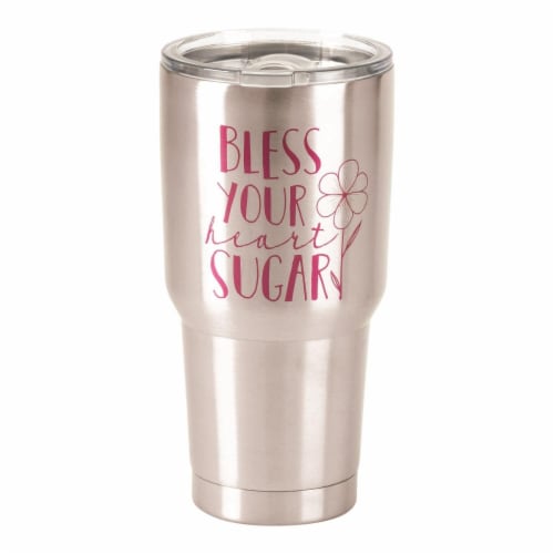 Dicksons SSTUM-19 30 oz Stainless Steel Cold or Hot Cup Tumbler - Bless Your Heart Perspective: front