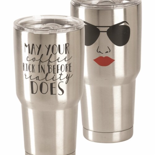 Dicksons SSTUM-31 30 oz May Your Coffee Stainless Steel Tumbler Perspective: front