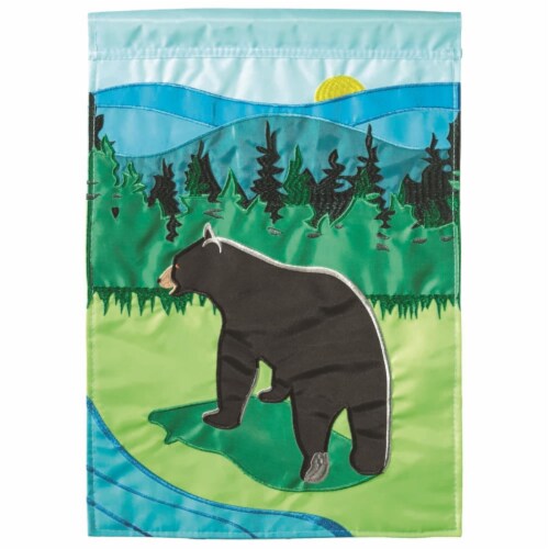 Magnolia Gardens M011045 13 x 18 in. Double Applique Mountain Bear Creek Polyester Garden Fla Perspective: front