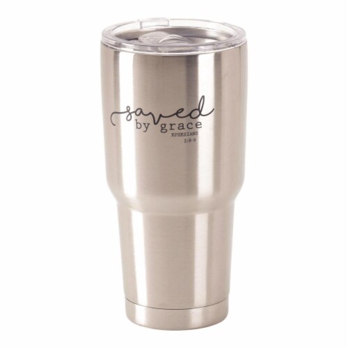 Dicksons SSTUM-36 30 oz Stainless Steel Cold or Hot Cup Tumbler - Saved by Grace Perspective: front