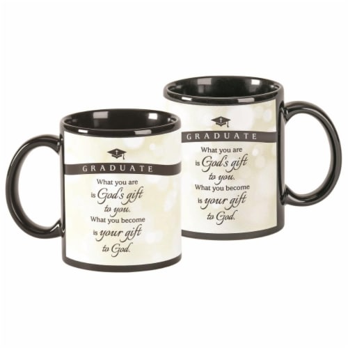 Dicksons MUG-1106 11 oz Graduation Crmic Mug, Black Perspective: front