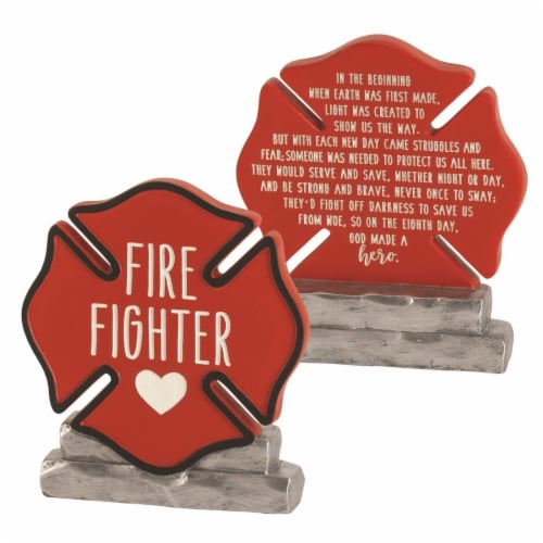 Dicksons FIGR-140 4.625 in. Firefighter Badge Resin Decorative Figure Perspective: front