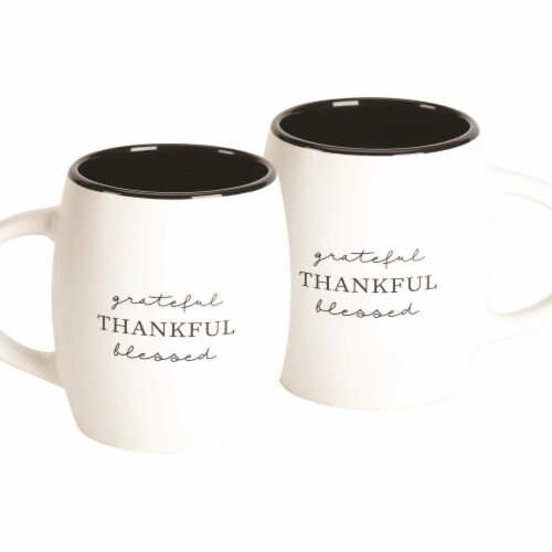 Dicksons MUG-1501 15.3 oz Mug Grateful Thankful Bless Stoneware Perspective: front
