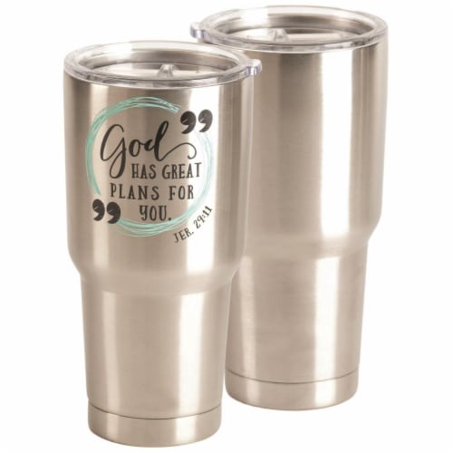 Dicksons 30 oz God Has Great Plans Stainless Steel Tumbler Perspective: front