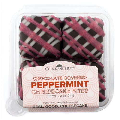 Chuckanut Bay Foods Peppermint Swirl Cheesecake Bites Perspective: front