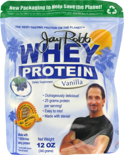 Jay Robb Vanilla Whey Protein Powder Perspective: front