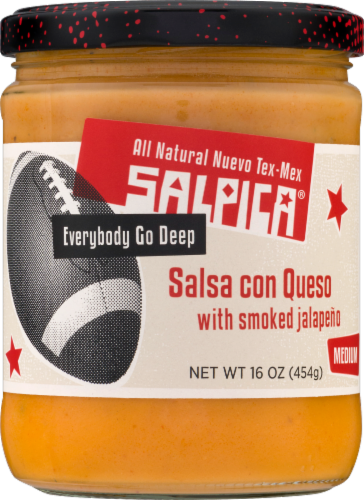 Salpica Medium Everybody Go Deep Salsa Con Queso with Smoked Jalapeno Perspective: front