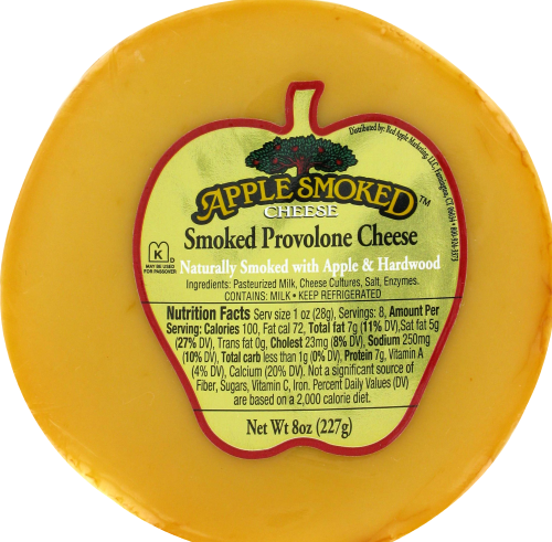 Red Apple Cheese Round Smoked Provalone Perspective: front