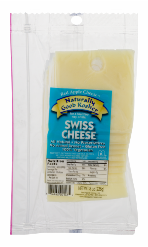 Naturally Good Kosher Swiss Cheese Slices Perspective: front