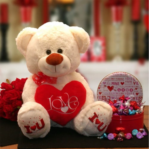 Love Kisses Valentine Teddy Bear Gift Set valentines day candy valentines day gifts One Basket Harris Teeter