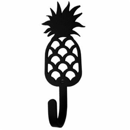 Village Wrought Iron WH-44-S Pineapple Wall Hook Small - Black Perspective: front