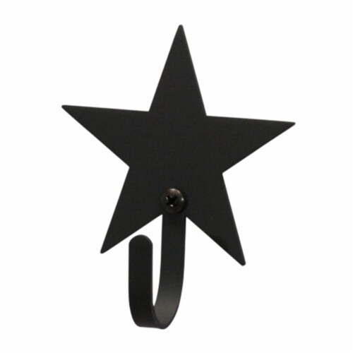 Village Wrought Iron WH-45-S Star Wall Hook Small - Black Perspective: front