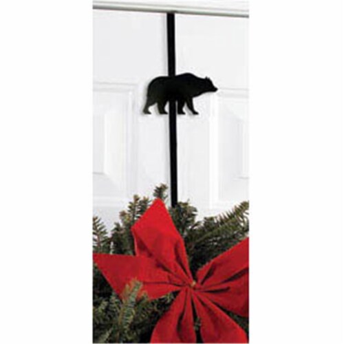 Village Wrought Iron WRE-B-14 Bear Wreath Hanger Perspective: front