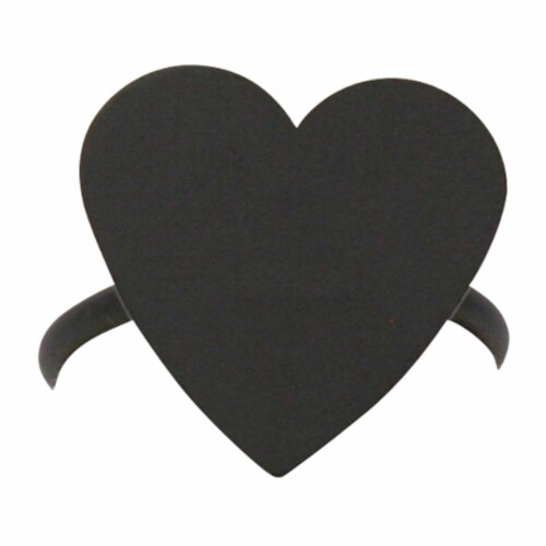 Village Wrought Iron NR-46 Heart Napkin Ring - Black Perspective: front