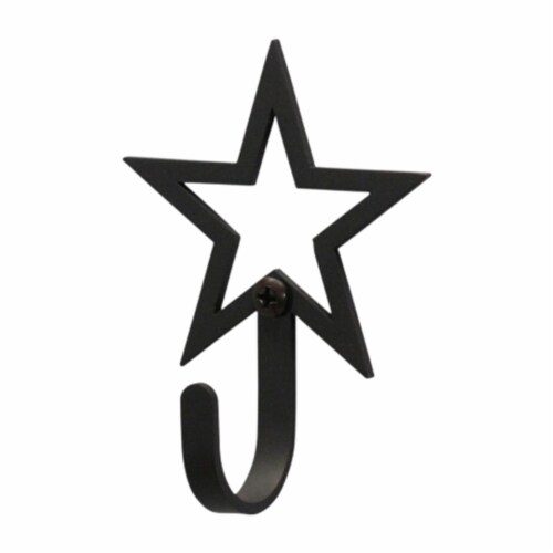 Village Wrought Iron WH-50-XS Open Star Wall Hook Extra Small - Black Perspective: front