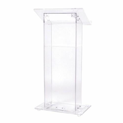 Oklahoma Sound 401S Clear Acrylic Lectern With Shelf Perspective: front