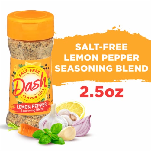 Dash Salt-Free Lemon Pepper Seasoning Blend Perspective: front