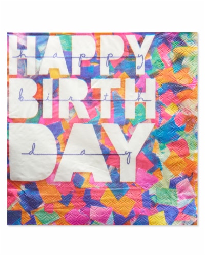 American Greetings Confetti Birthday Paper Napkins Perspective: front