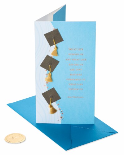 Papyrus Graduation Card Money Holder (Grad Caps Quote) Perspective: front