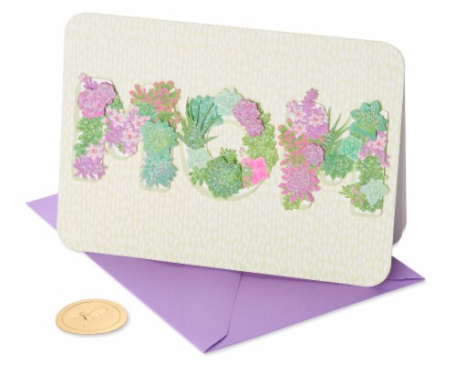 Papyrus Mother's Day Card (Floral Lettering) Perspective: front