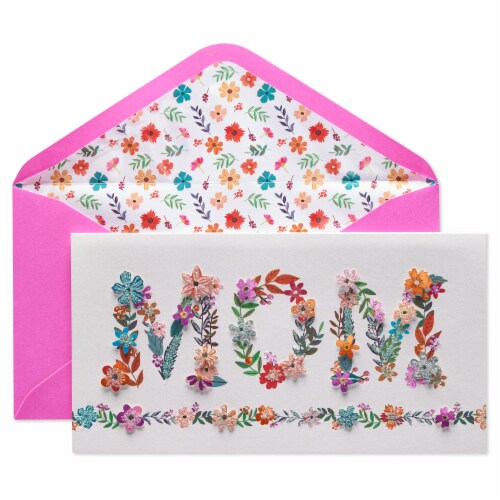 Papyrus Mother's Day Card (Floral Mom Lettering) Perspective: front