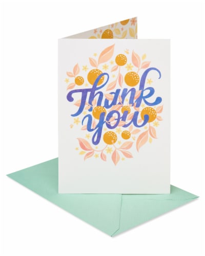 American Greetings #58 Thank You Card (Floral) Perspective: front