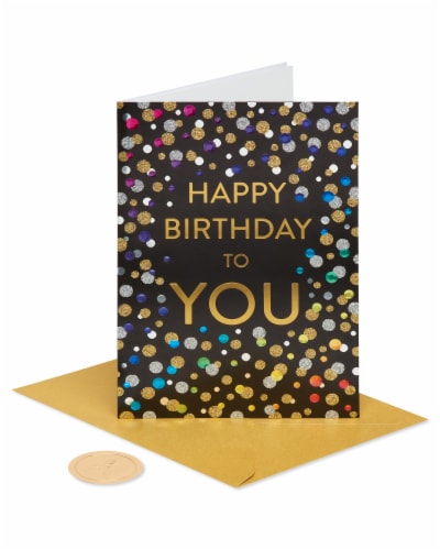 Papyrus Birthday Card - Confetti (#43) Perspective: front