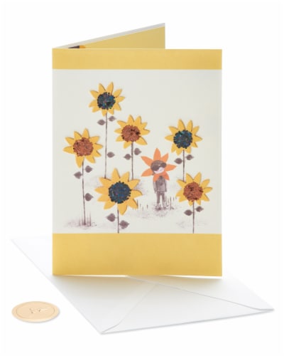 Papyrus Thinking of You Card - Sunflower Girl (#46) Perspective: front