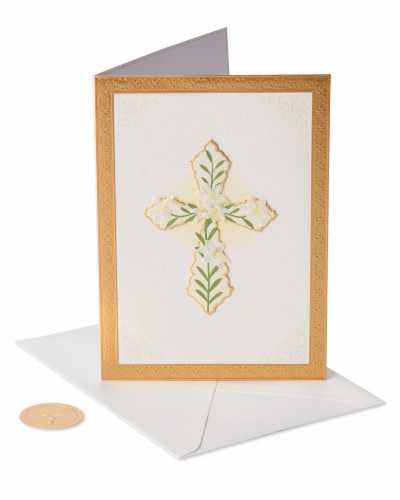 Papyrus Sympathy Card Cross (#49) Perspective: front