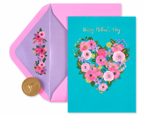 Papyrus Mother's Day Card (Floral Heart) Perspective: front