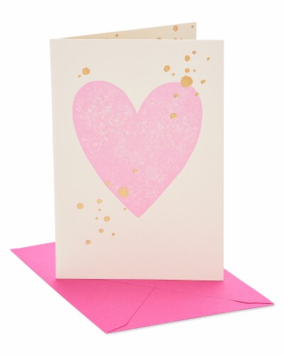 American Greetings #E5 Blank Card (Pink Heart) Perspective: front