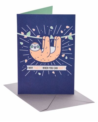 American Greetings #34 Funny Birthday Card (Sloth) Perspective: front