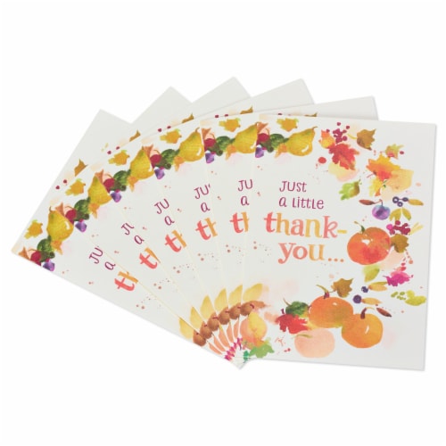 American Greetings Thinking of You Card, 6-Count (Leaves and Pumpkins) Perspective: front