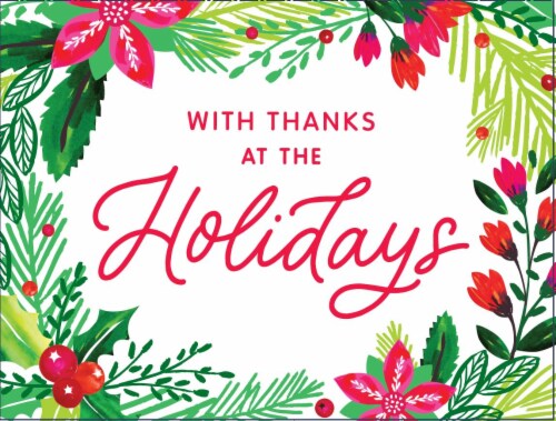 American Greetings Holly Christmas Thank You Cards with Envelopes Perspective: front