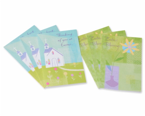 American Greetings Religious Easter Cards (Church and Flowers) Perspective: front