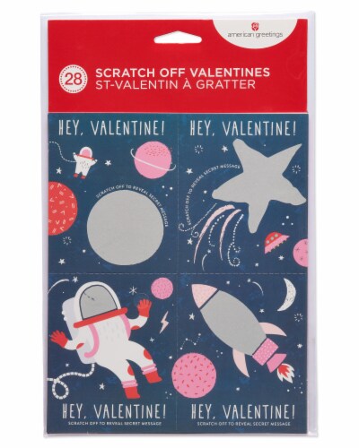 American Greetings Space Scratch-Off Valentine's Day Cards Perspective: front