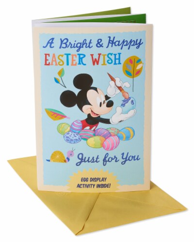 American Greetings Mickey Mouse Easter Greeting Card with Foil Perspective: front