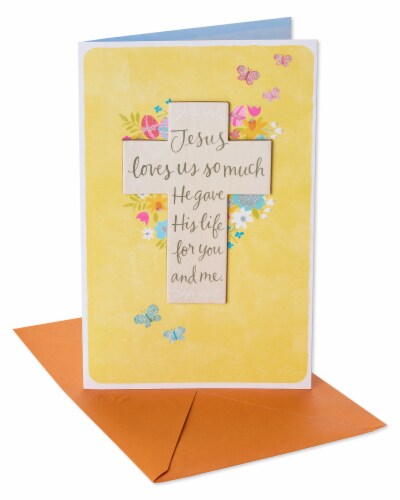 American Greetings Religious Love and Grace Easter Card with Glitter Perspective: front