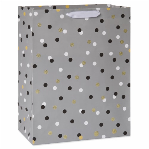 American Greetings Large Gift Bag - Glitter Polka Dots (#1) Perspective: front