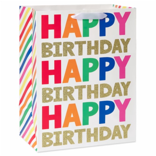 American Greetings Large Gift Bag - Happy Birthday Lettering (#3) Perspective: front